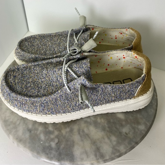 Hey Dude Shoes - Hey Dude Wendy Mustard Mix Slip Ons Canvas